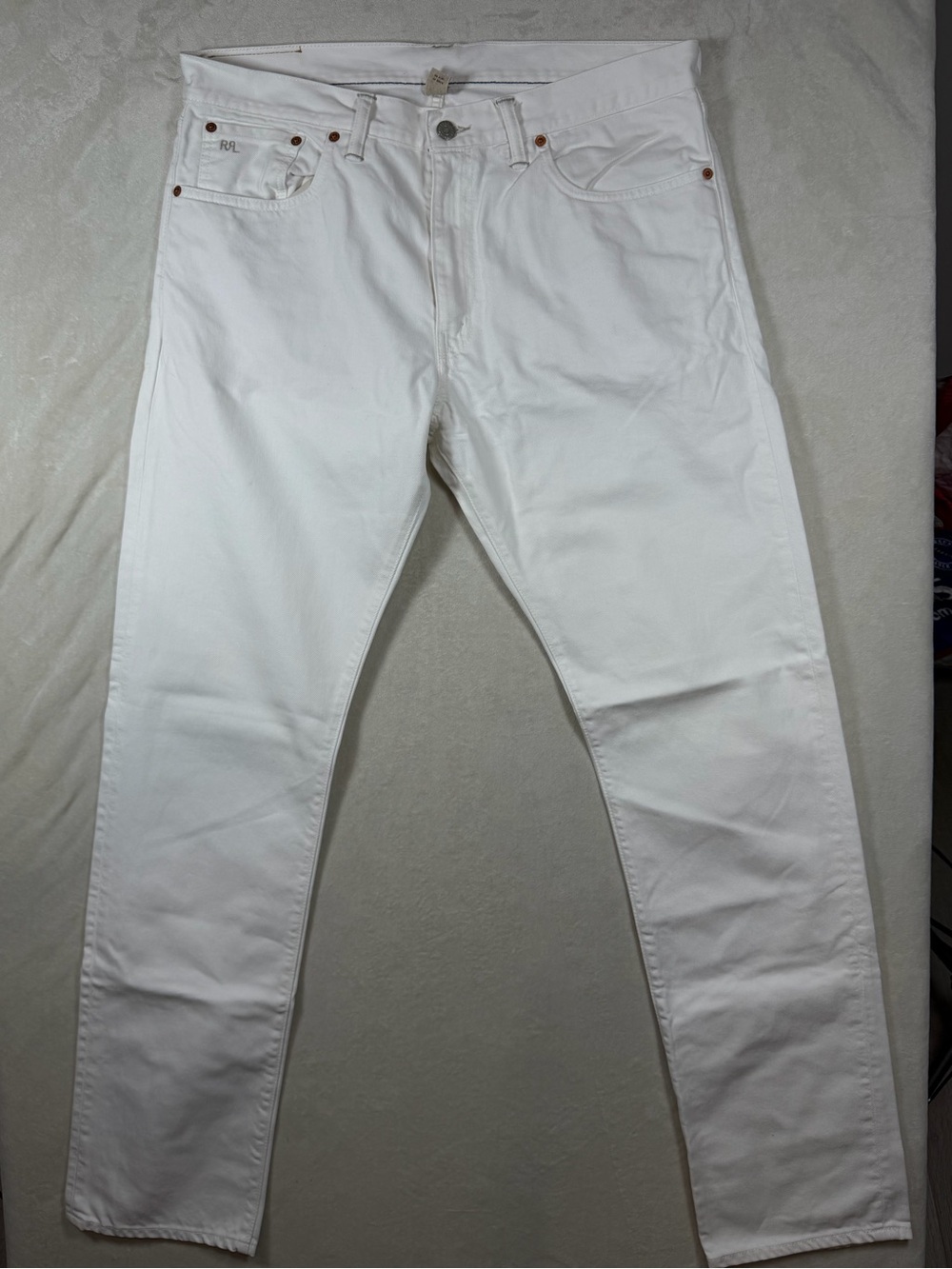 RRL 36W 34L Ralph Lauren Double RL Slim Fir White Western Classic Jeans